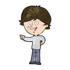 cartoon boy laughing and pointing N9