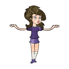 cartoon confused pretty girl N8
