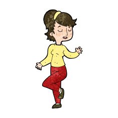 cartoon dancing woman N44