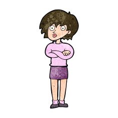 cartoon woman wit crossed arms N9