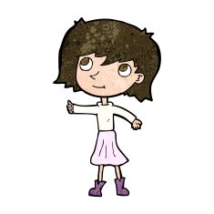 cartoon happy girl N86