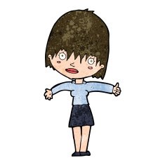 cartoon curious woman N53