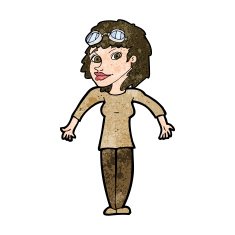 cartoon woman wearing goggles N9