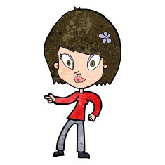 cartoon pretty woman pointing N33