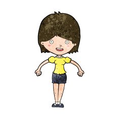 cartoon happy woman N224