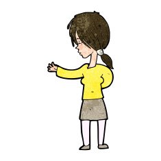 cartoon woman gesturing N25