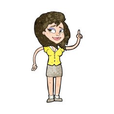 cartoon pretty woman with idea N59