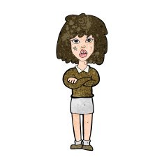 cartoon tough woman with folded arms N9