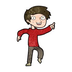 cartoon happy boy pointing N17