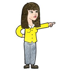 cartoon pretty woman pointing N34