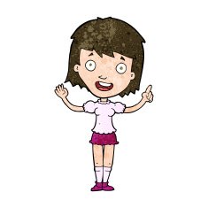 cartoon woman pointing N181