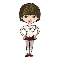 cartoon woman with hands on hips N181