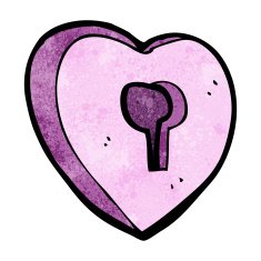 cartoon heart with keyhole N21