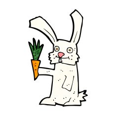 Cartoon Rabbit With Carrot N10