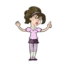 cartoon woman with idea N218