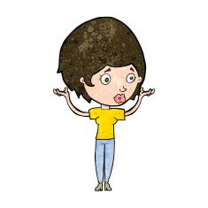 cartoon woman raising hands in air N15