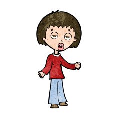 cartoon tired woman N25