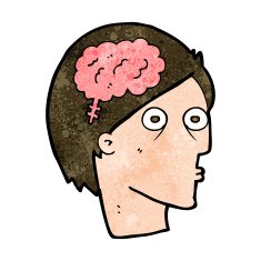 cartoon head with brain symbol N32