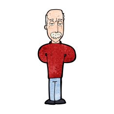 cartoon annoyed balding man N9