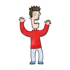 cartoon terrified man N219