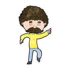 cartoon seventies style man disco dancing N9