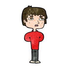 cartoon unhappy man N16