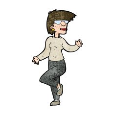 Cartoon Woman Waving N280