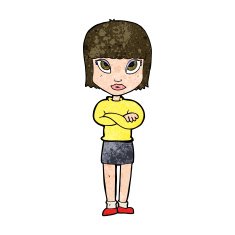 cartoon woman with crossed arms N39