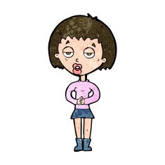 cartoon bored woman waiting N7
