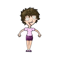 cartoon excited woman N117
