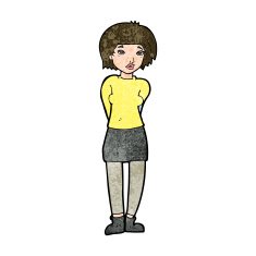 cartoon shy woman N42