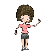 cartoon woman with idea N219