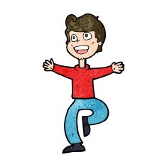 cartoon excited boy N130