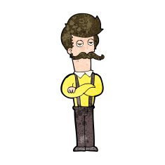 Cartoon Man With Mustache N89