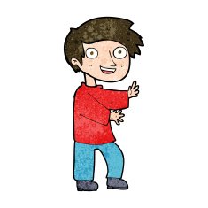 cartoon excited boy N131