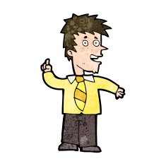 cartoon man with idea N137