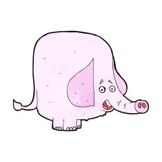 cartoon pink elephant N24
