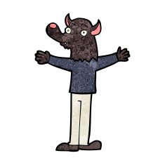 cartoon friendly werewolf N9