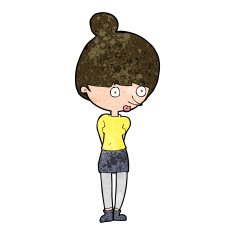 cartoon woman staring N26