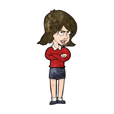 cartoon angry woman N16