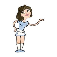 cartoon waitress serving N8