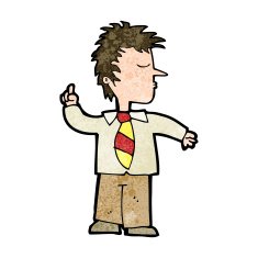 cartoon man making his point N9