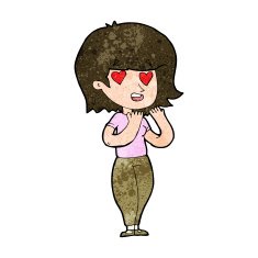 cartoon woman in love N126