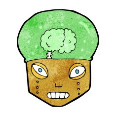cartoon spooky robot head N10