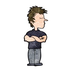 cartoon man refusing to listen N8