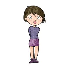 cartoon surprised girl N18