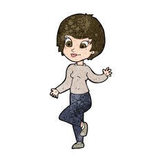 Cartoon Woman Waving N287