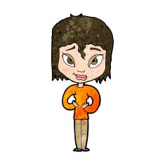 cartoon satisfied woman N9