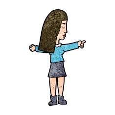 cartoon woman pointing N183