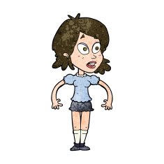 cartoon surprised woman N204